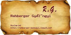 Rehberger Gyöngyi névjegykártya
